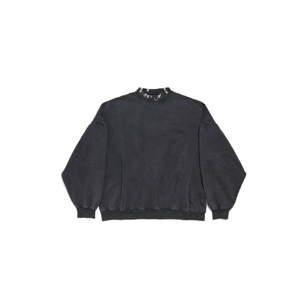 Balenciaga Pierced Sweatshirt oversized in black faded